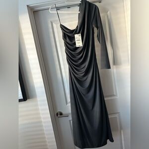 Dark Gray Draped Dress